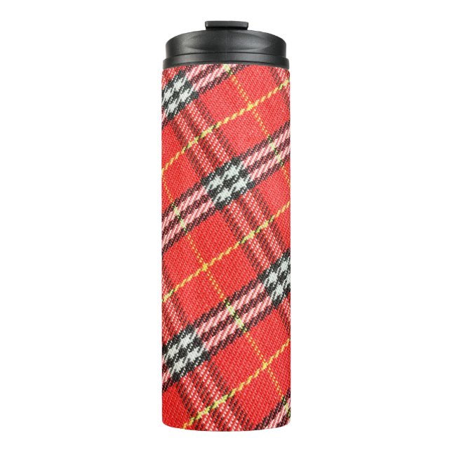 Tartan pattern / texture used as background thermal tumbler (Front)