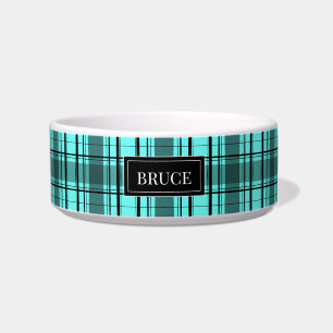 Tartan personalized new pet bowl