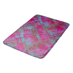 Tartan Pink Purple Aqua Plaid Bathroom Bath Mat