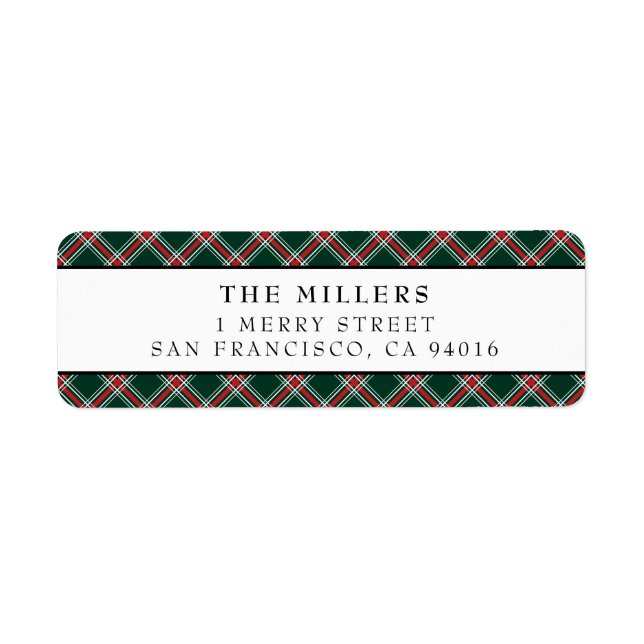 Tartan Plaid Address Labels Christmas Holidays (Front)