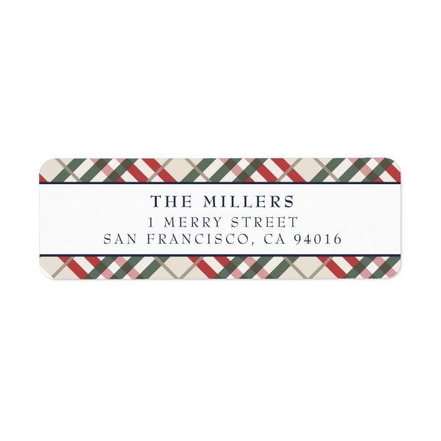 Tartan Plaid Address Labels Christmas Holidays (Front)