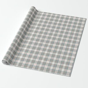 Tartan Plaid Beige, Blue & Orange No. 57 Wrapping Paper
