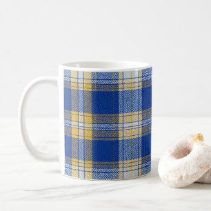 Tartan Plaid Blue and Yellow Coffee Mug