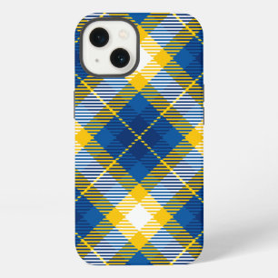 Tartan Plaid Blue Yellow iPhone 13 Case
