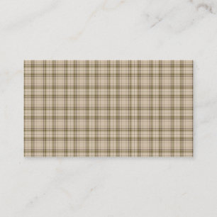 Tartan Plaid Brown, Beige & Green No. 59 Business Card