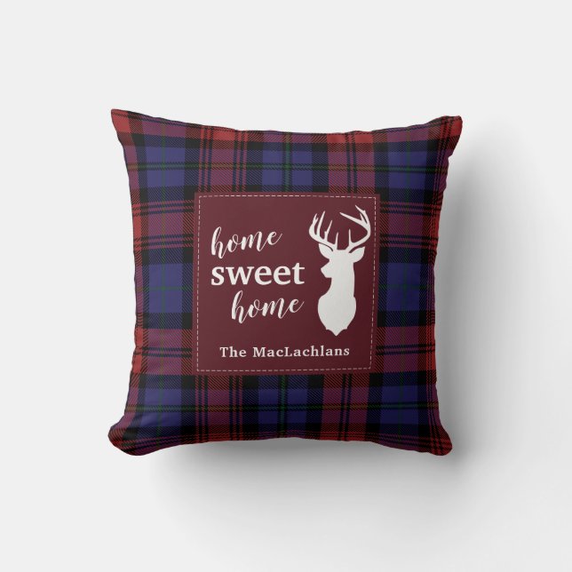 Tartan Plaid Christmas Clan MacLachlan Personalise Cushion (Front)