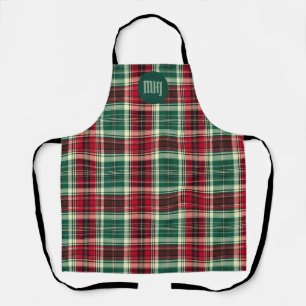 Tartan Plaid Christmas Custom Monogram– Apron