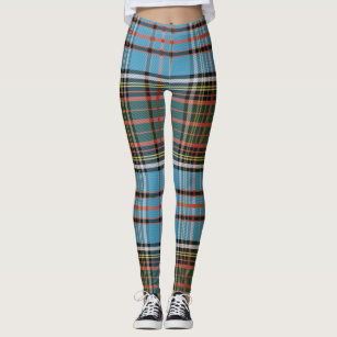 Dark Green Black Brown Scottish Tartan Plaid Leggings