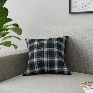 Tartan Plaid Clan Gordon Green White Check Cushion
