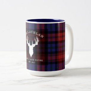 Tartan Plaid Clan MacLachlan Family Lake House Two-Tone Coffee Mug