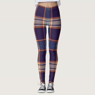 Tartan plaid, colorful navy texture. leggings