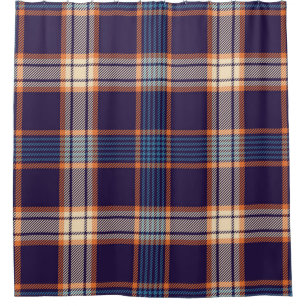 Tartan plaid, colorful navy texture. shower curtain