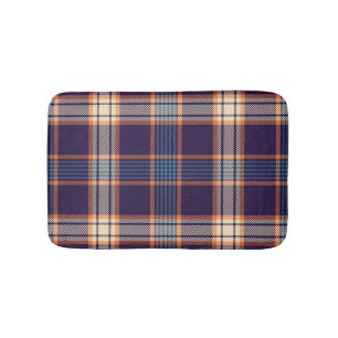 Tartan plaid, colourful navy texture. bath mat