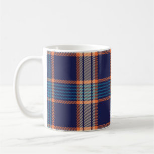 Tartan plaid, colourful navy texture. coffee mug