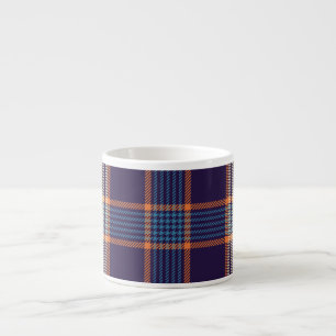 Tartan plaid, colourful navy texture. espresso cup