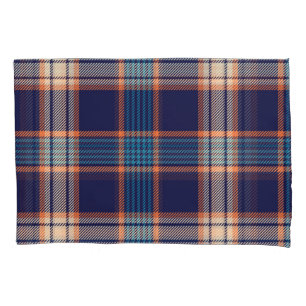 Tartan plaid, colourful navy texture. pillowcase