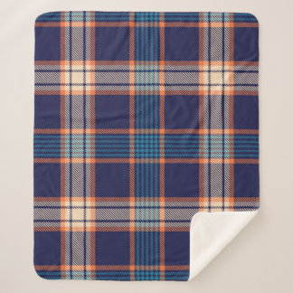 Tartan plaid, colourful navy texture. sherpa blanket