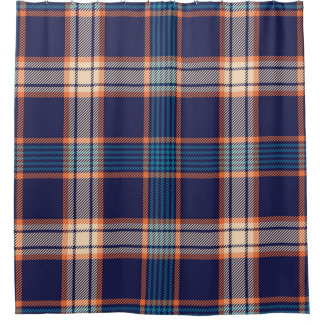 Tartan plaid, colourful navy texture. shower curtain