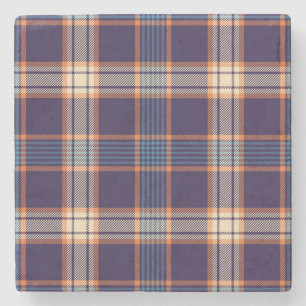 Tartan plaid, colourful navy texture. stone coaster