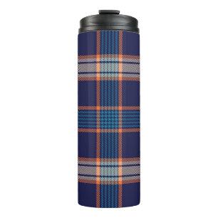 Tartan plaid, colourful navy texture. thermal tumbler