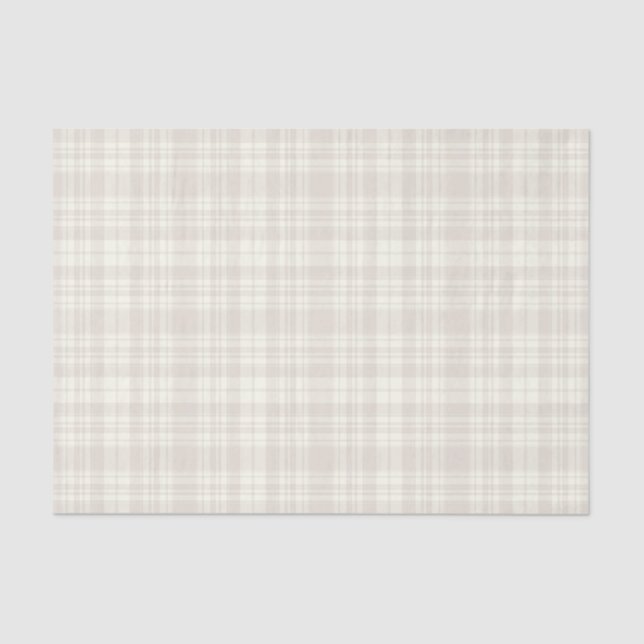 Tartan Plaid Cream & Beige No. 66 Tissue Paper (Front)