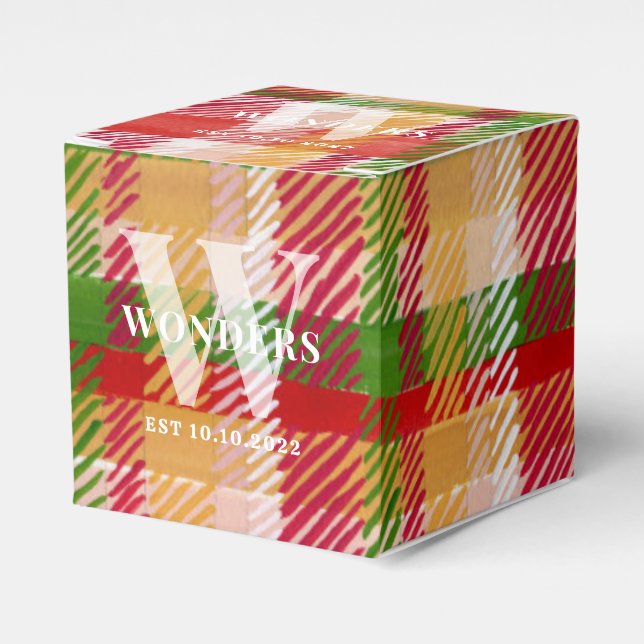 Tartan Plaid Custom gifts Event Theme Favour Box (Front Side)
