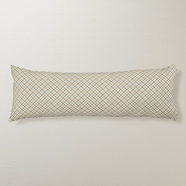 Tartan plaid diagonal pattern body cushion (Front)