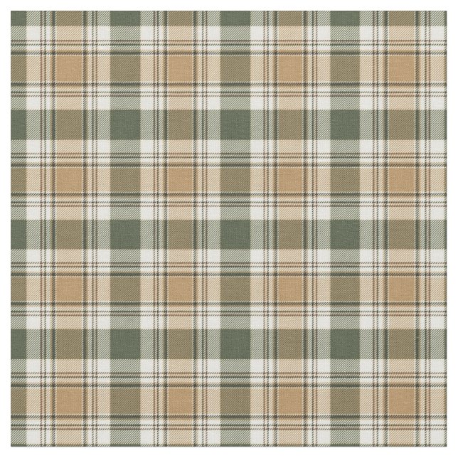 Tartan Plaid - Earth Tones Fabric (Close Up)