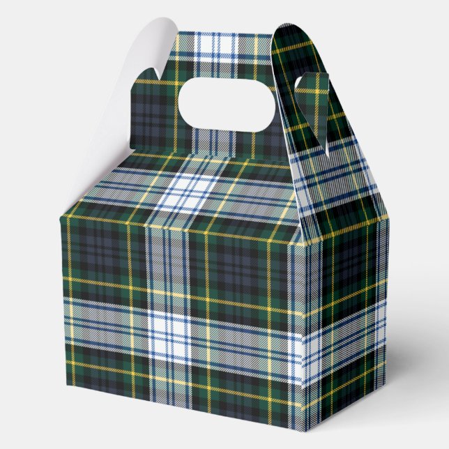 Tartan Plaid Gordon Green Check Party Favour Box (Back)