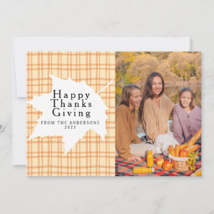 Tartan Plaid   Happy Thanksgiving Autumn Photo Holiday Card