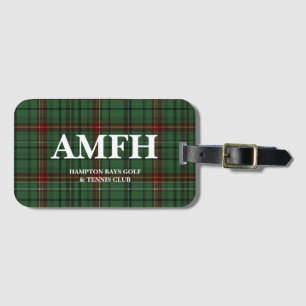 Tartan-Plaid Monogram Golf Luggage Tag