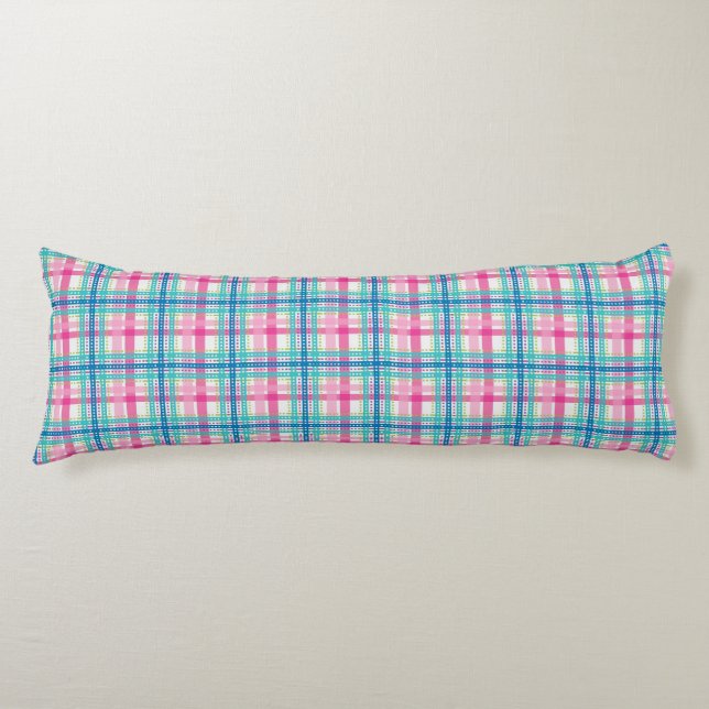 Tartan, plaid pattern body cushion (Front)