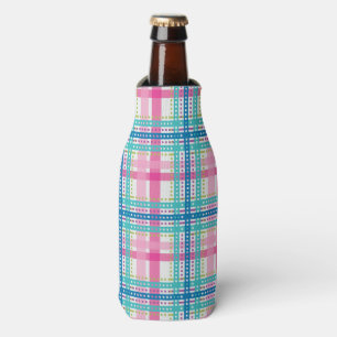 Tartan, plaid pattern bottle cooler
