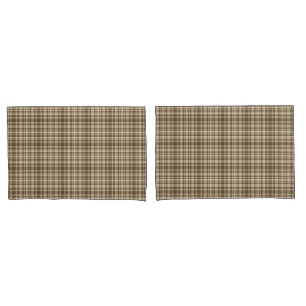 Tartan Plaid Pattern Brown & Beige No. 70 Pillowcase