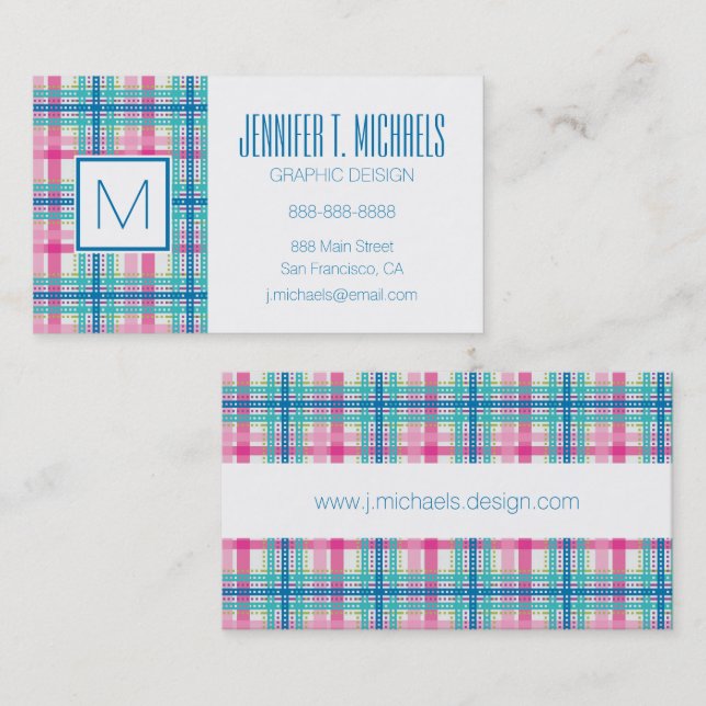 Tartan, plaid pattern business card (Front/Back)