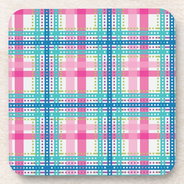 Tartan, plaid pattern coaster (Front)