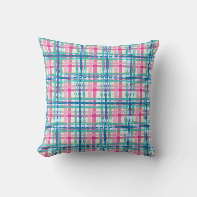 Tartan, plaid pattern cushion (Front)
