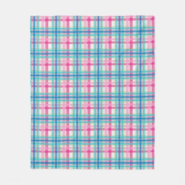 Tartan, plaid pattern fleece blanket (Front)