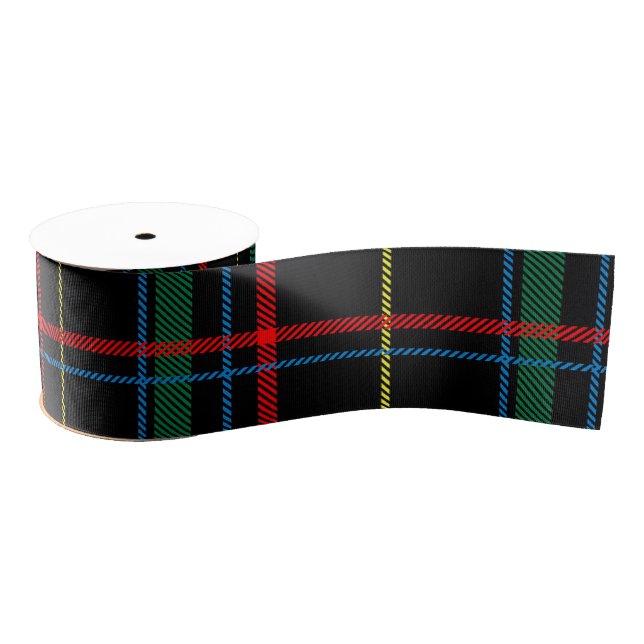 Tartan Plaid Pattern, Green, Grosgrain Ribbon (Spool)