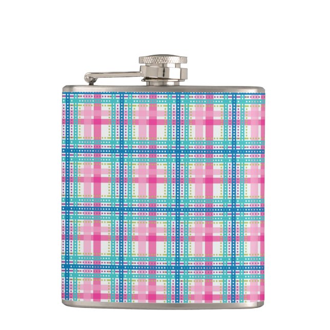Tartan, plaid pattern hip flask (Front)