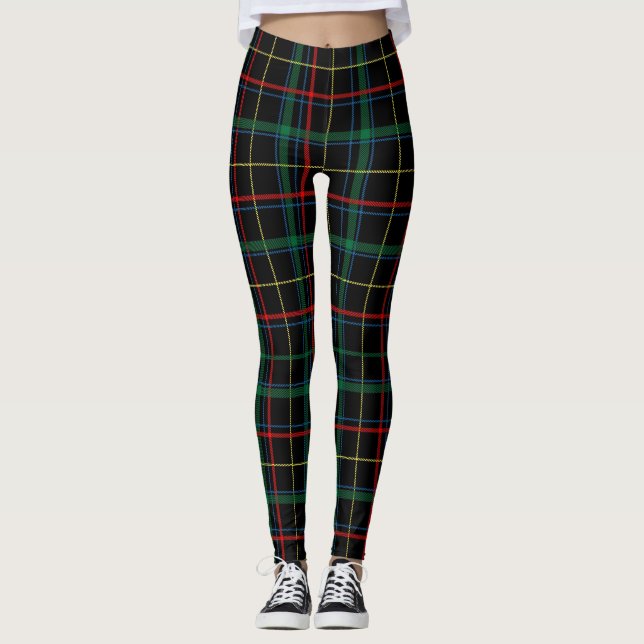 Tartan Plaid Pattern Leggings (Front)