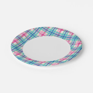 Tartan, plaid pattern paper plate