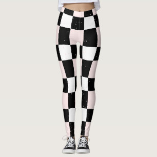 Tartan Plaid pink and black Leggings
