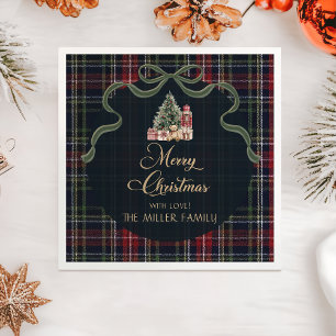 Tartan Plaid Preppy Christmas Party Napkins