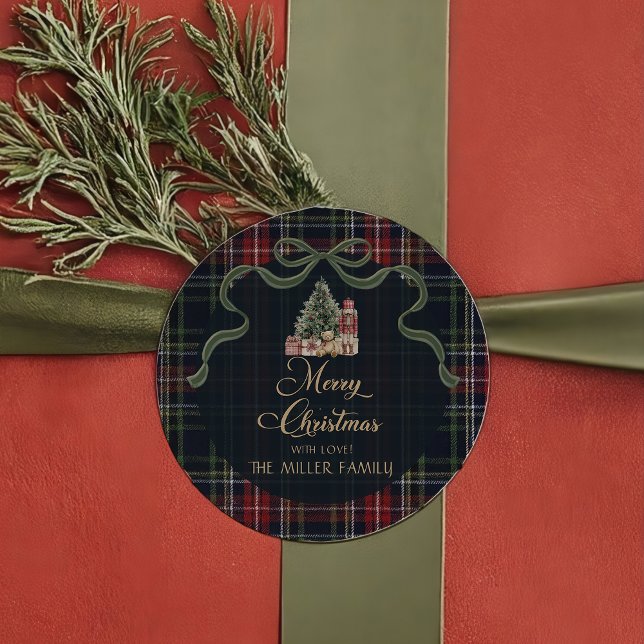 Tartan Plaid Preppy Christmas Party Sticker (Creator Uploaded)