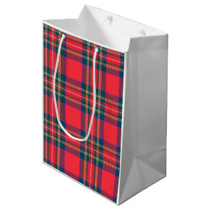 Tartan Plaid Red Christmas Holiday Festive Fun Medium Gift Bag
