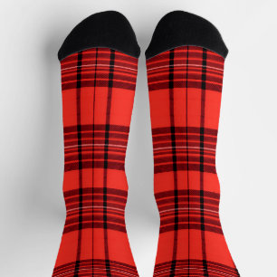 Tartan Plaid Red Traditional Modern Collection Socks