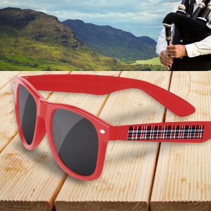 Tartan Plaid Red White Blue Patterned Sunglasses