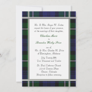 Tartan Plaid Wedding Invitation