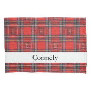 Tartan plaids pattern royal red fabric pillowcase